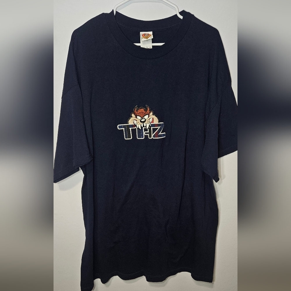 Vintage Taz looney tunes Embroidered Blue-Multicolor T-Shirt 1998 Sz XL USA Made